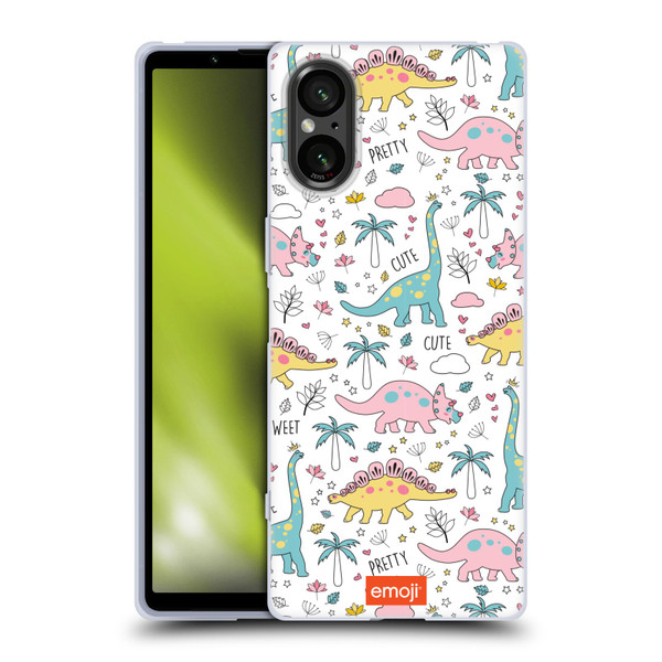 emoji® Cutesy Dinosaurs Soft Gel Case for Sony Xperia 5 V 5G