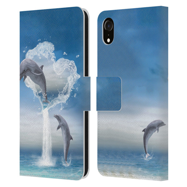 Simone Gatterwe Dolphins Lovers Leather Book Wallet Case Cover For Apple iPhone XR
