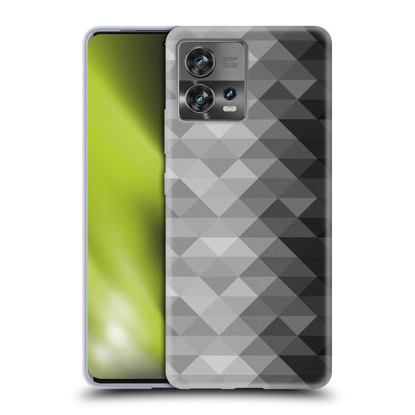 PLdesign Geometric Grayscale Triangle Soft Gel Case for Motorola Moto Edge 30 Fusion