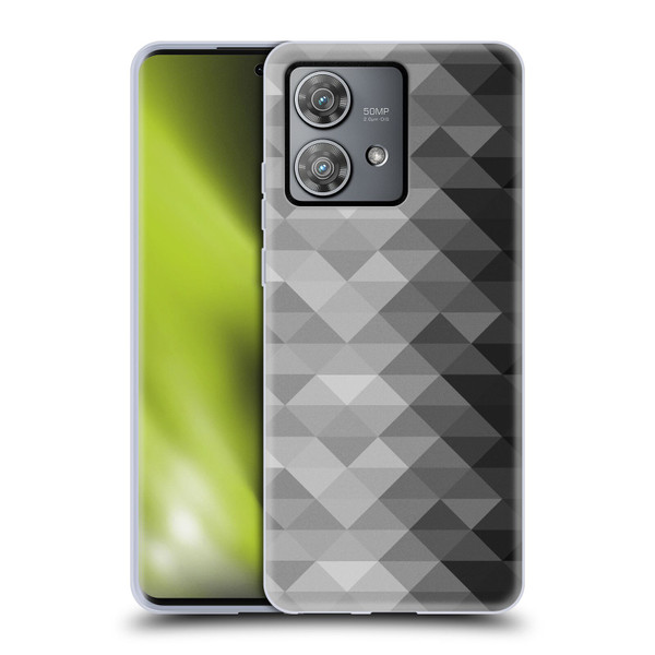PLdesign Geometric Grayscale Triangle Soft Gel Case for Motorola Edge 40 Neo 5G