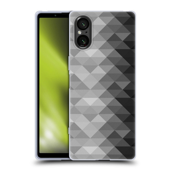 PLdesign Geometric Grayscale Triangle Soft Gel Case for Sony Xperia 5 V 5G