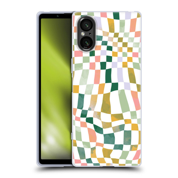 Ninola Checker Pattern Nostalgic Squares Soft Gel Case for Sony Xperia 5 V 5G