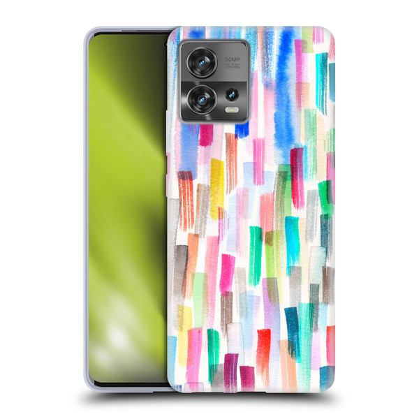 Ninola Colorful Brushstrokes Multi Soft Gel Case for Motorola Moto Edge 30 Fusion