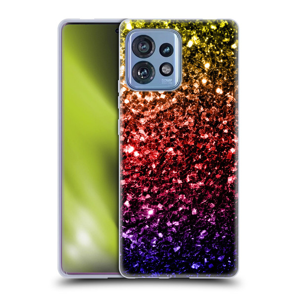PLdesign Glitter Sparkles Rainbow Soft Gel Case for Motorola Moto Edge 40 Pro