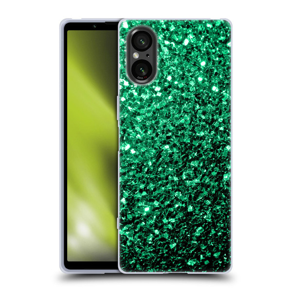 PLdesign Glitter Sparkles Emerald Green Soft Gel Case for Sony Xperia 5 V 5G