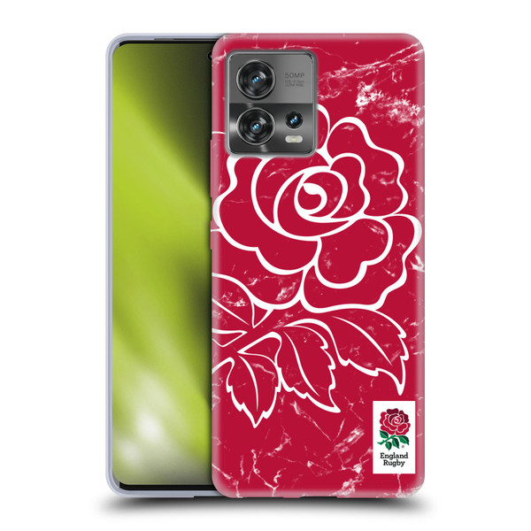 England Rugby Union Marble Red Soft Gel Case for Motorola Moto Edge 30 Fusion