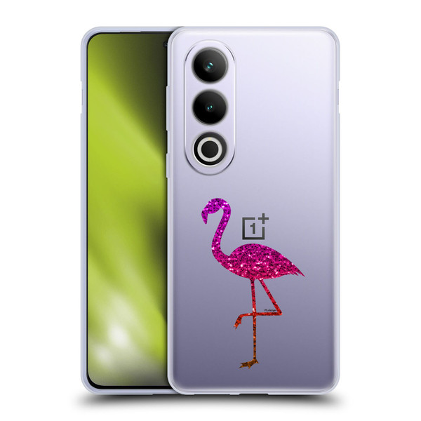 PLdesign Sparkly Flamingo Orange Pink Soft Gel Case for OPPO OnePlus Ace 3V 5G