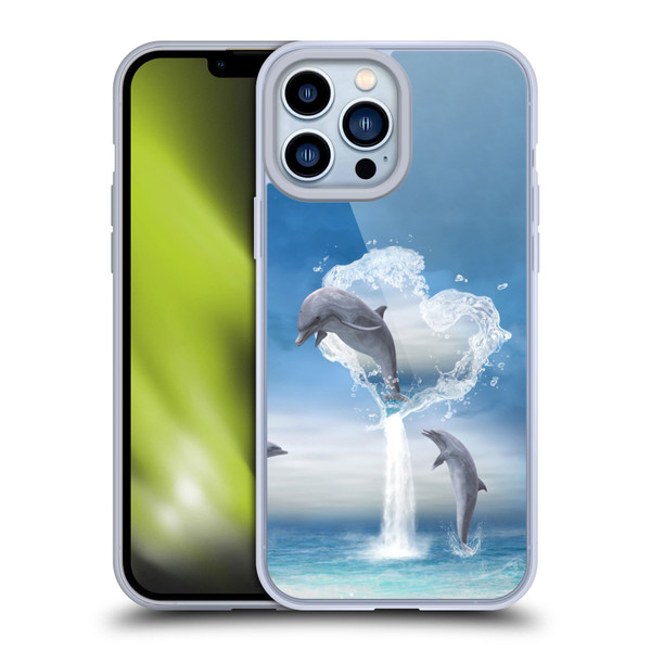 Simone Gatterwe Dolphins Lovers Soft Gel Case for Apple iPhone 13 Pro Max