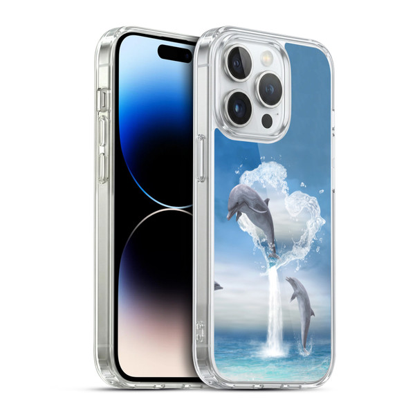 Simone Gatterwe Dolphins Lovers Soft Gel Case for Apple iPhone 14 Pro & MagSafe