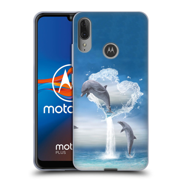 Simone Gatterwe Dolphins Lovers Soft Gel Case for Motorola Moto E6 Plus