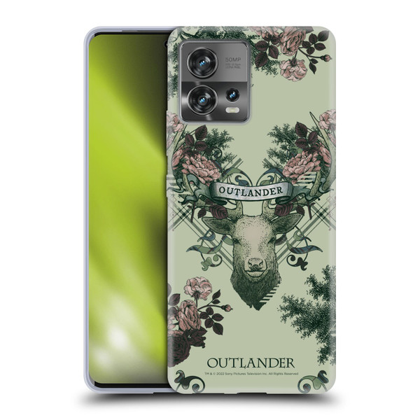 Outlander Composed Graphics Floral Deer Soft Gel Case for Motorola Moto Edge 30 Fusion