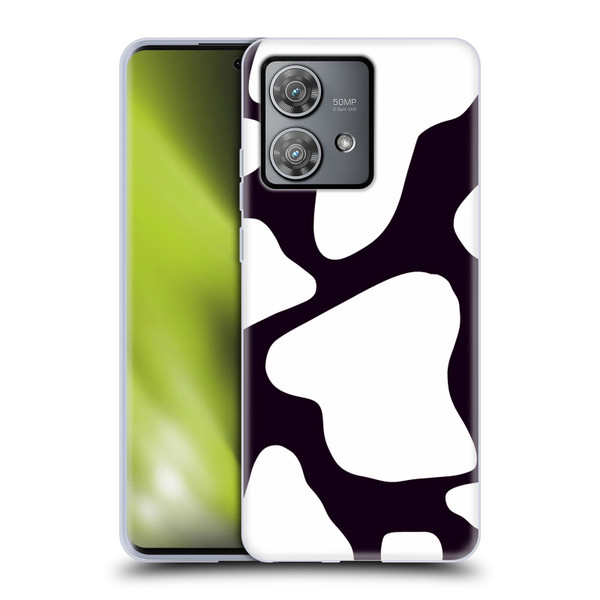 Grace Illustration Cow Prints Black And White Soft Gel Case for Motorola Edge 40 Neo 5G