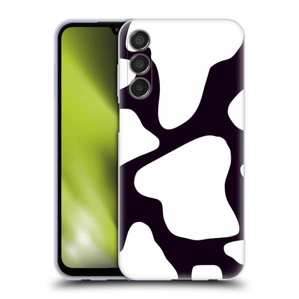 Grace Illustration Cow Prints Black And White Soft Gel Case for Samsung Galaxy M15/F15 5G