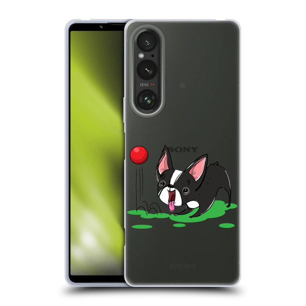 Grace Illustration Dogs Boston Terrier Soft Gel Case for Sony Xperia 1 V 5G