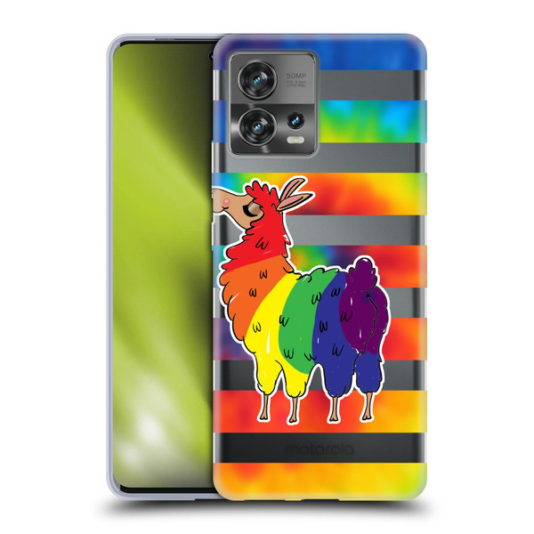 Grace Illustration Llama Pride Soft Gel Case for Motorola Moto Edge 30 Fusion