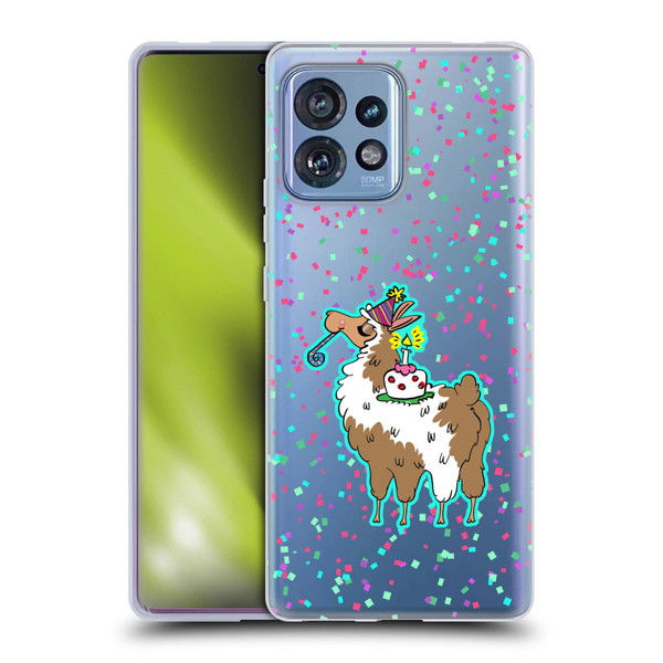 Grace Illustration Llama Birthday Soft Gel Case for Motorola Moto Edge 40 Pro
