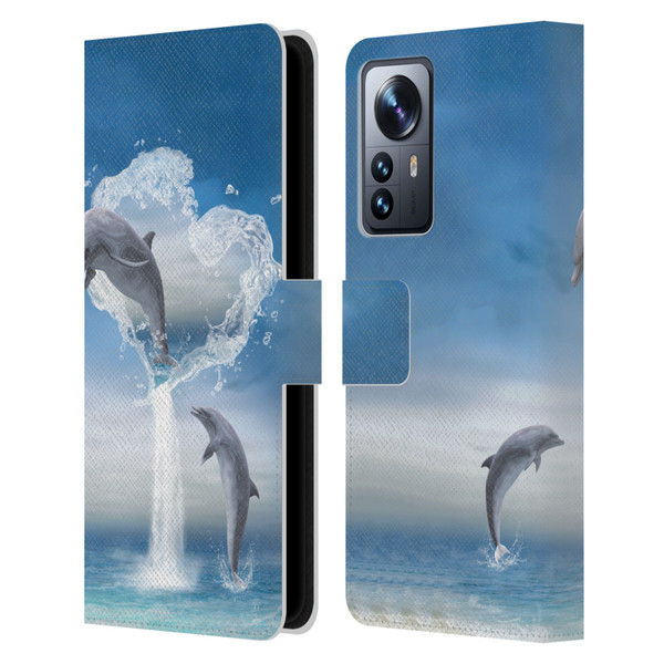 Simone Gatterwe Dolphins Lovers Leather Book Wallet Case Cover For Xiaomi 12 Pro