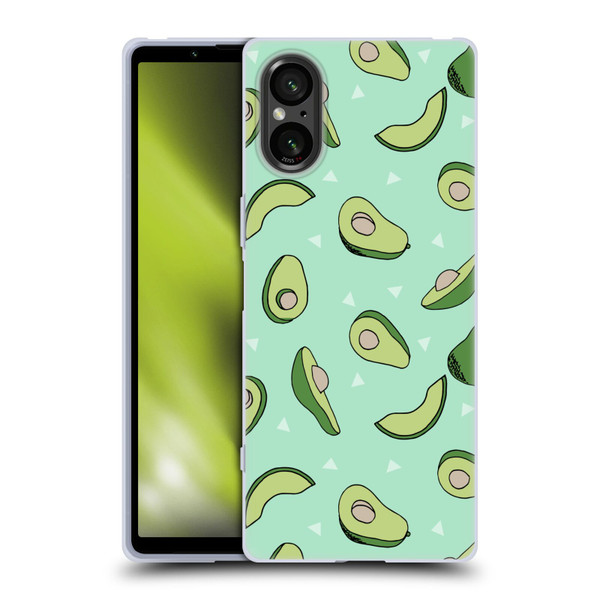 Andrea Lauren Design Food Pattern Avocado Soft Gel Case for Sony Xperia 5 V 5G