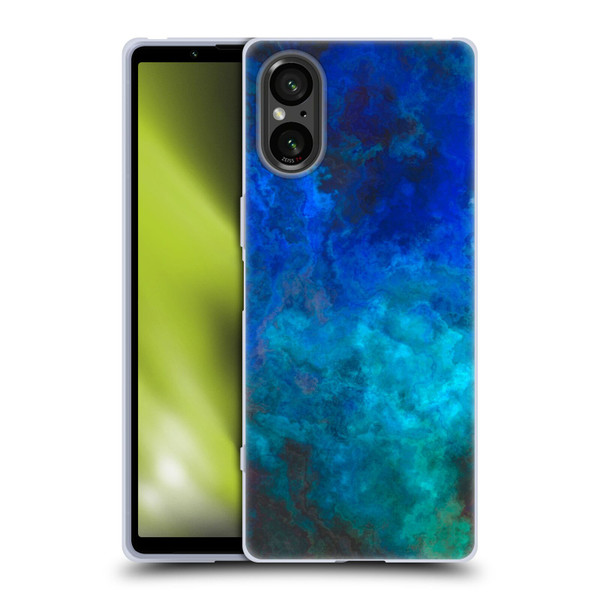 LebensArt Textures Blue Malachit Soft Gel Case for Sony Xperia 5 V 5G