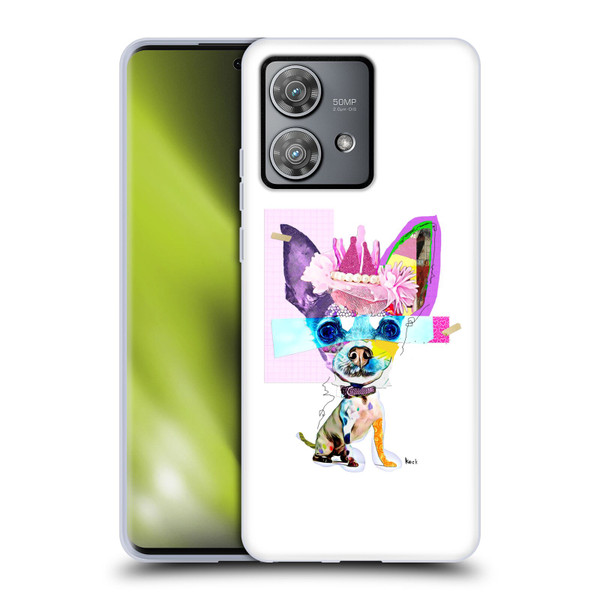 Michel Keck Animal Collage Chihuahua Soft Gel Case for Motorola Edge 40 Neo 5G