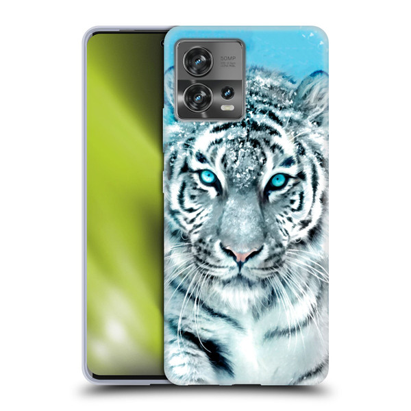 Aimee Stewart Animals White Tiger Soft Gel Case for Motorola Moto Edge 30 Fusion