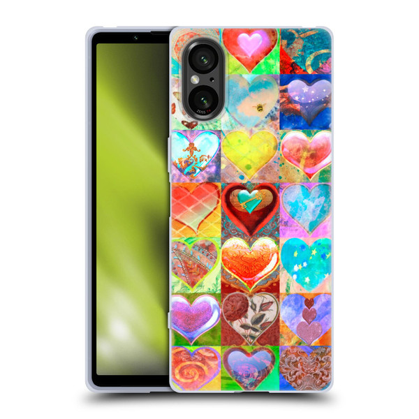Aimee Stewart Colourful Sweets Hearts Grid Soft Gel Case for Sony Xperia 5 V 5G
