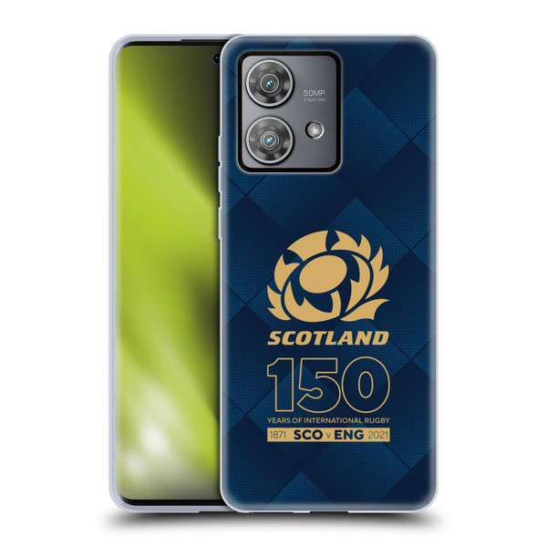Scotland Rugby 150th Anniversary Halftone Soft Gel Case for Motorola Edge 40 Neo 5G