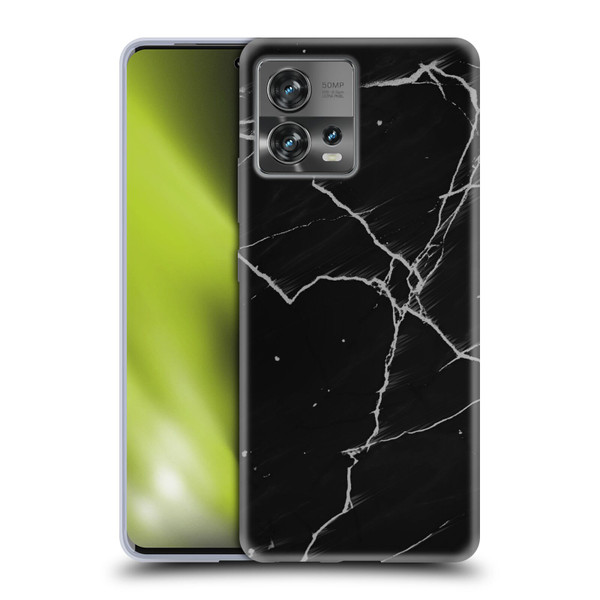 Alyn Spiller Marble Black Soft Gel Case for Motorola Moto Edge 30 Fusion
