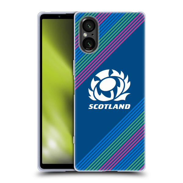 Scotland Rugby Graphics Stripes Soft Gel Case for Sony Xperia 5 V 5G