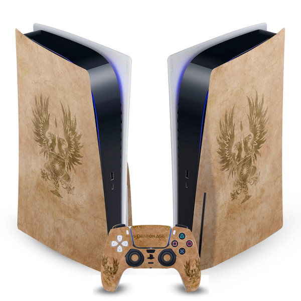 EA Bioware Dragon Age Heraldry Grey Wardens Distressed Vinyl Sticker Skin Decal Cover for Sony PS5 Disc Edition Bundle