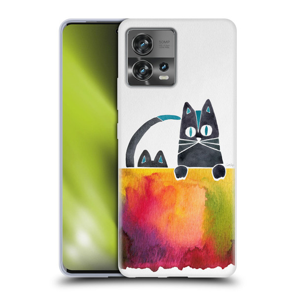 Cat Coquillette Animals 2 Cats Soft Gel Case for Motorola Moto Edge 30 Fusion