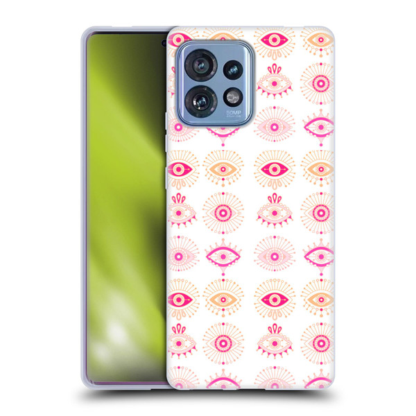Cat Coquillette Linear Pink Evil Eyes Soft Gel Case for Motorola Moto Edge 40 Pro