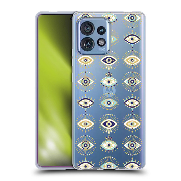 Cat Coquillette Linear White Evil Eyes Pattern Soft Gel Case for Motorola Moto Edge 40 Pro