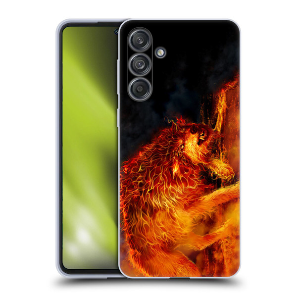 Tom Wood Fire Creatures Wolf Stalker Soft Gel Case for Samsung Galaxy M55 5G