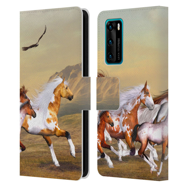 Simone Gatterwe Horses Wild Herd Leather Book Wallet Case Cover For Huawei P40 5G
