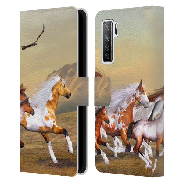 Simone Gatterwe Horses Wild Herd Leather Book Wallet Case Cover For Huawei Nova 7 SE/P40 Lite 5G