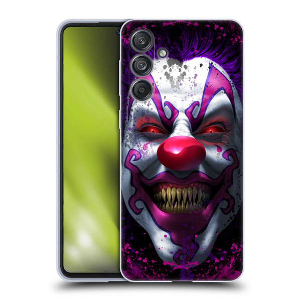Tom Wood Horror Keep Smiling Clown Soft Gel Case for Samsung Galaxy M55 5G