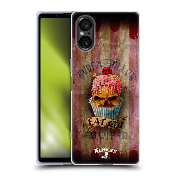 Alchemy Gothic Skull Eat Me Cupcake Soft Gel Case for Sony Xperia 5 V 5G