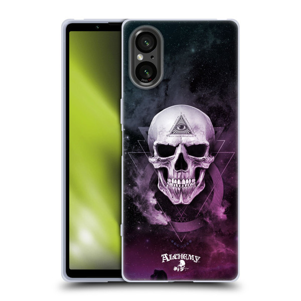 Alchemy Gothic Skull The Void Geometric Soft Gel Case for Sony Xperia 5 V 5G