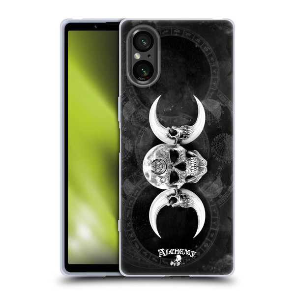 Alchemy Gothic Skull Dark Goddess Moon Soft Gel Case for Sony Xperia 5 V 5G