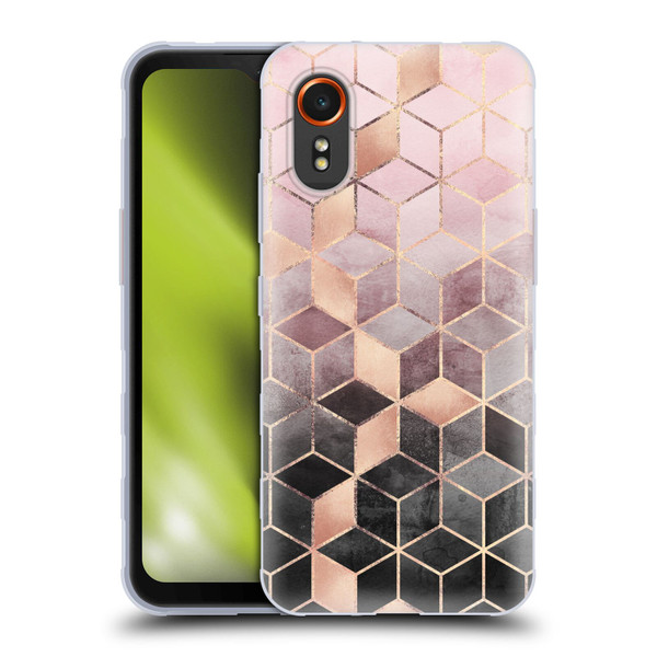 Elisabeth Fredriksson Cubes Collection Pink And Grey Gradient Soft Gel Case for Samsung Galaxy Xcover7 5G