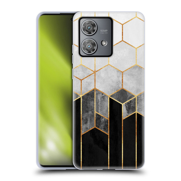 Elisabeth Fredriksson Sparkles Charcoal Hexagons Soft Gel Case for Motorola Edge 40 Neo 5G