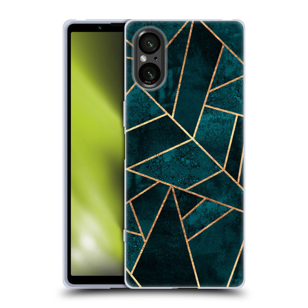 Elisabeth Fredriksson Sparkles Deep Teal Stone Soft Gel Case for Sony Xperia 5 V 5G