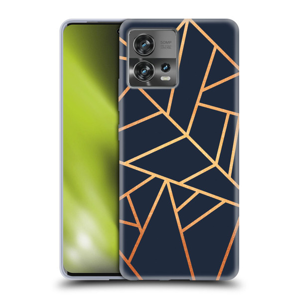 Elisabeth Fredriksson Stone Collection Copper And Midnight Navy Soft Gel Case for Motorola Moto Edge 30 Fusion