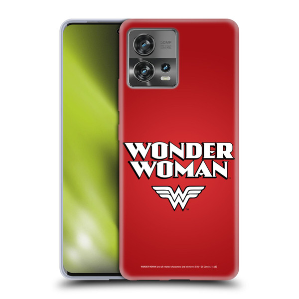 Wonder Woman DC Comics Logos Text Soft Gel Case for Motorola Moto Edge 30 Fusion
