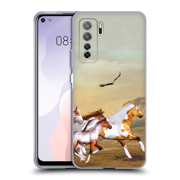 Simone Gatterwe Horses Wild Herd Soft Gel Case for Huawei Nova 7 SE/P40 Lite 5G