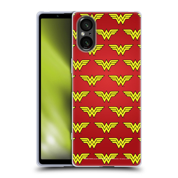 Wonder Woman DC Comics Logos Pattern Soft Gel Case for Sony Xperia 5 V 5G