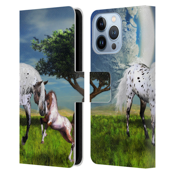 Simone Gatterwe Horses Love Forever Leather Book Wallet Case Cover For Apple iPhone 13 Pro