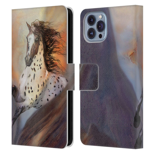 Simone Gatterwe Horses Wild 2 Leather Book Wallet Case Cover For Apple iPhone 14