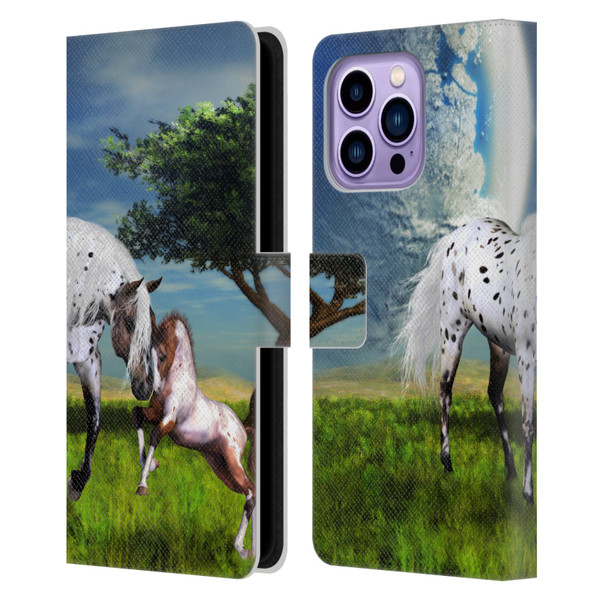 Simone Gatterwe Horses Love Forever Leather Book Wallet Case Cover For Apple iPhone 14 Pro Max